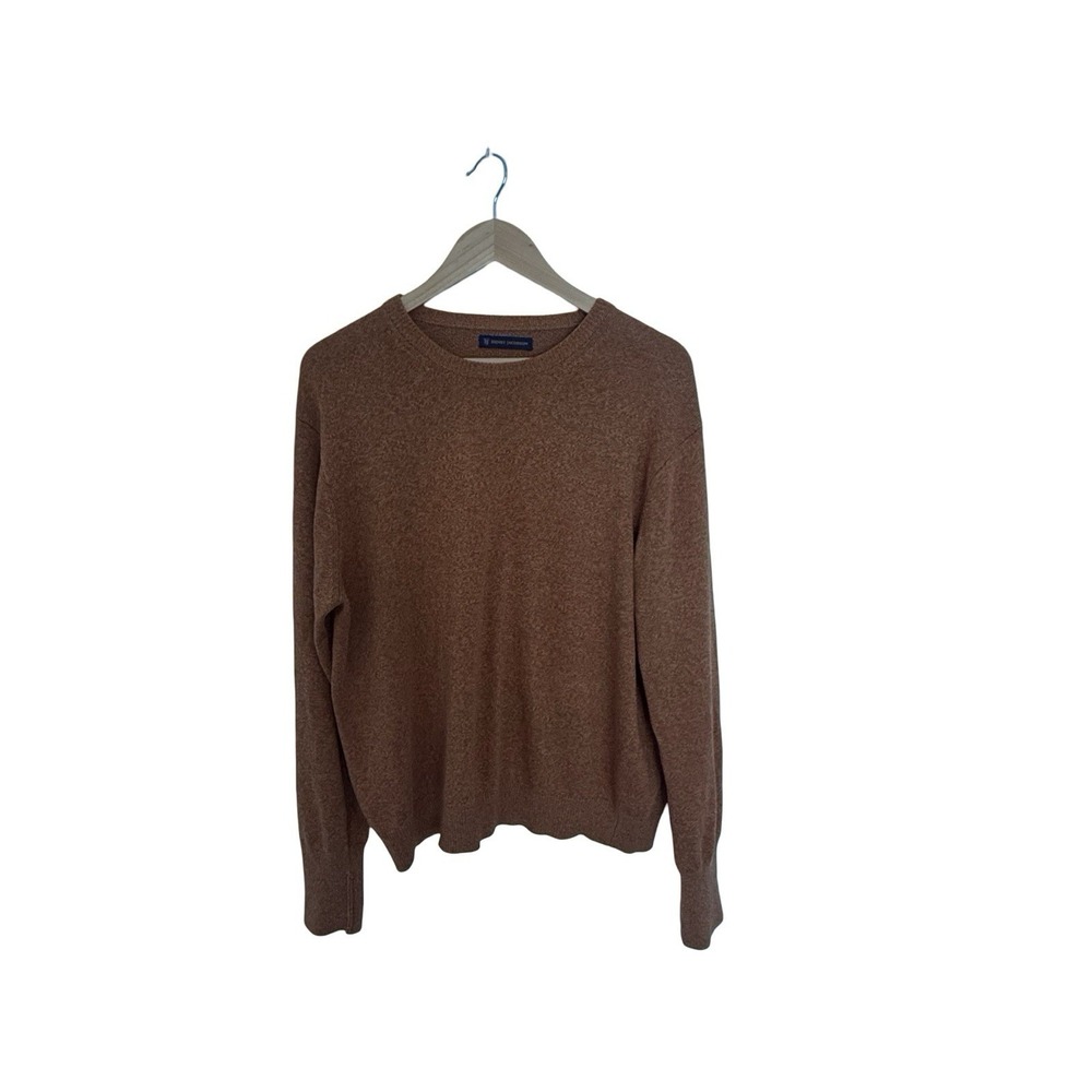 Henry Jacobson Men's Large Sweater Crew Neck silk cotton blend orange